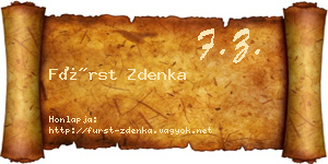 Fürst Zdenka névjegykártya